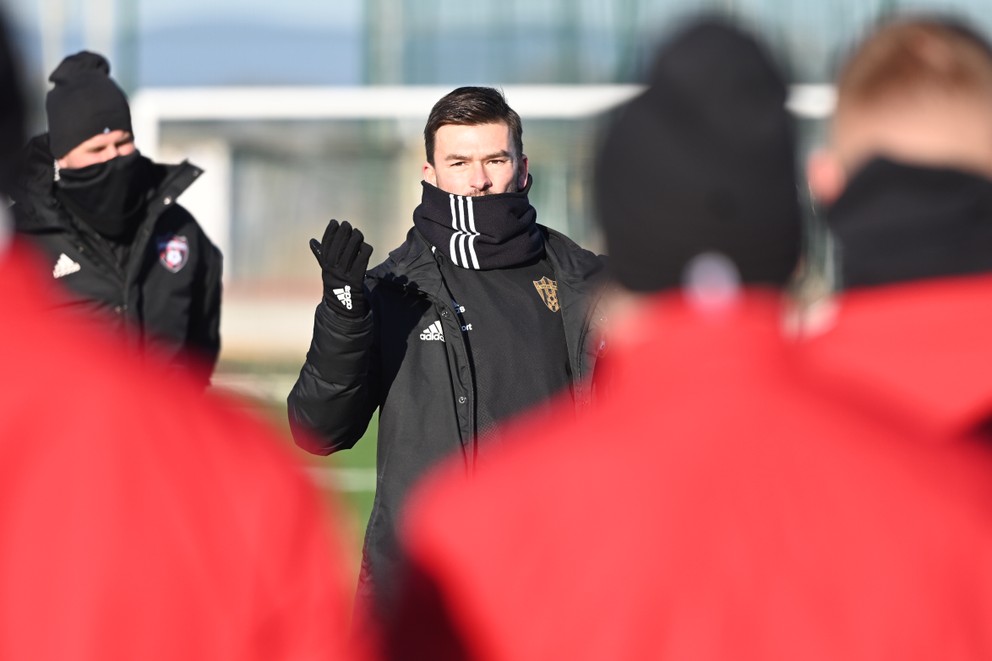 Michal Gašparík počas zimnej prípravy Spartaka Trnava.
