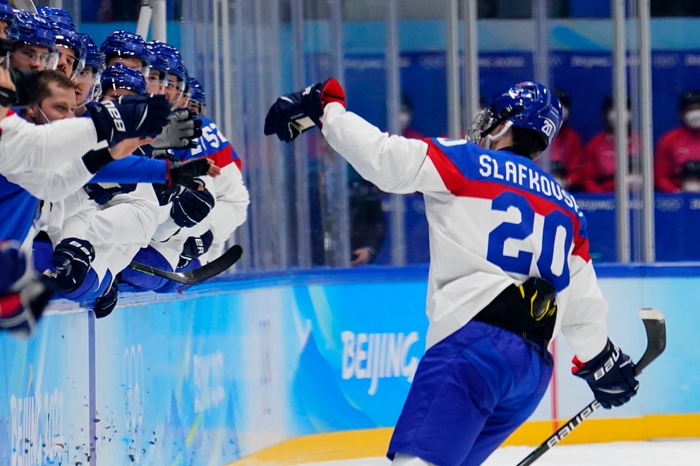 Juraj Slafovský otvoril skóre proti USA na ZOH Peking 2022.