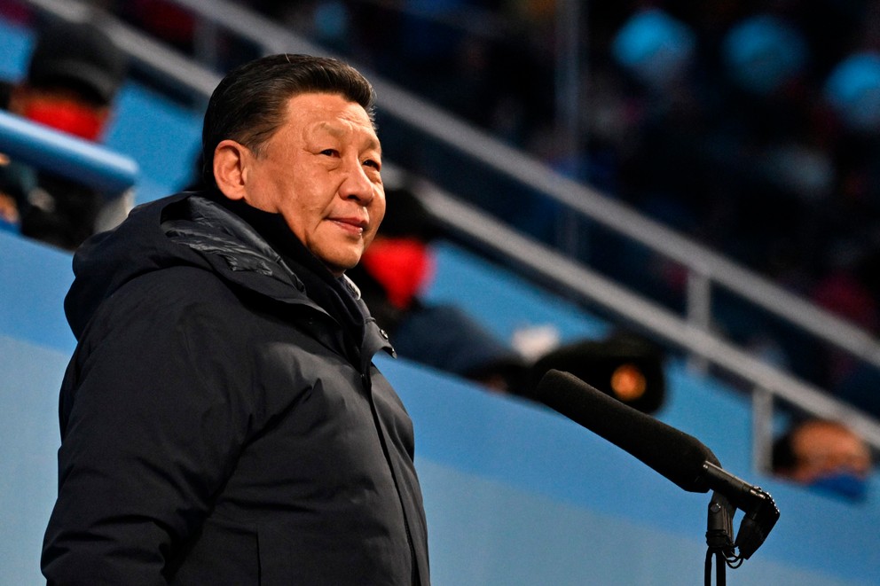 Čínsky prezident Si Ťin-pching  počas otváracieho ceremoniálu OH 2022 v Pekingu.