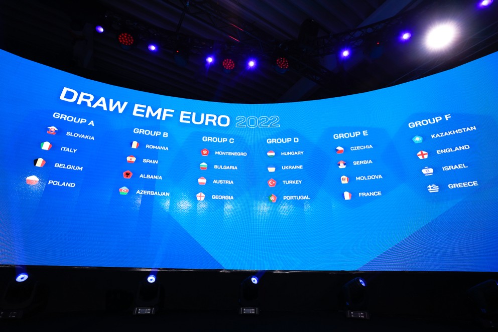 Žreb základných skupín EMF EURO 2022 v malom futbale.