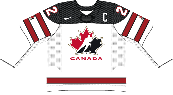 Kanada na MS v hokeji 2023 - dresy doma. 