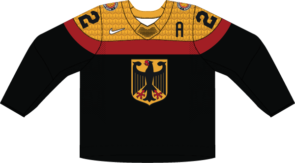 Nemecko na MS v hokeji 2023 - dresy vonku. 