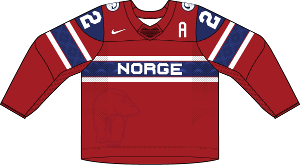 Nórsko na MS v hokeji 2022 - dresy vonku. 