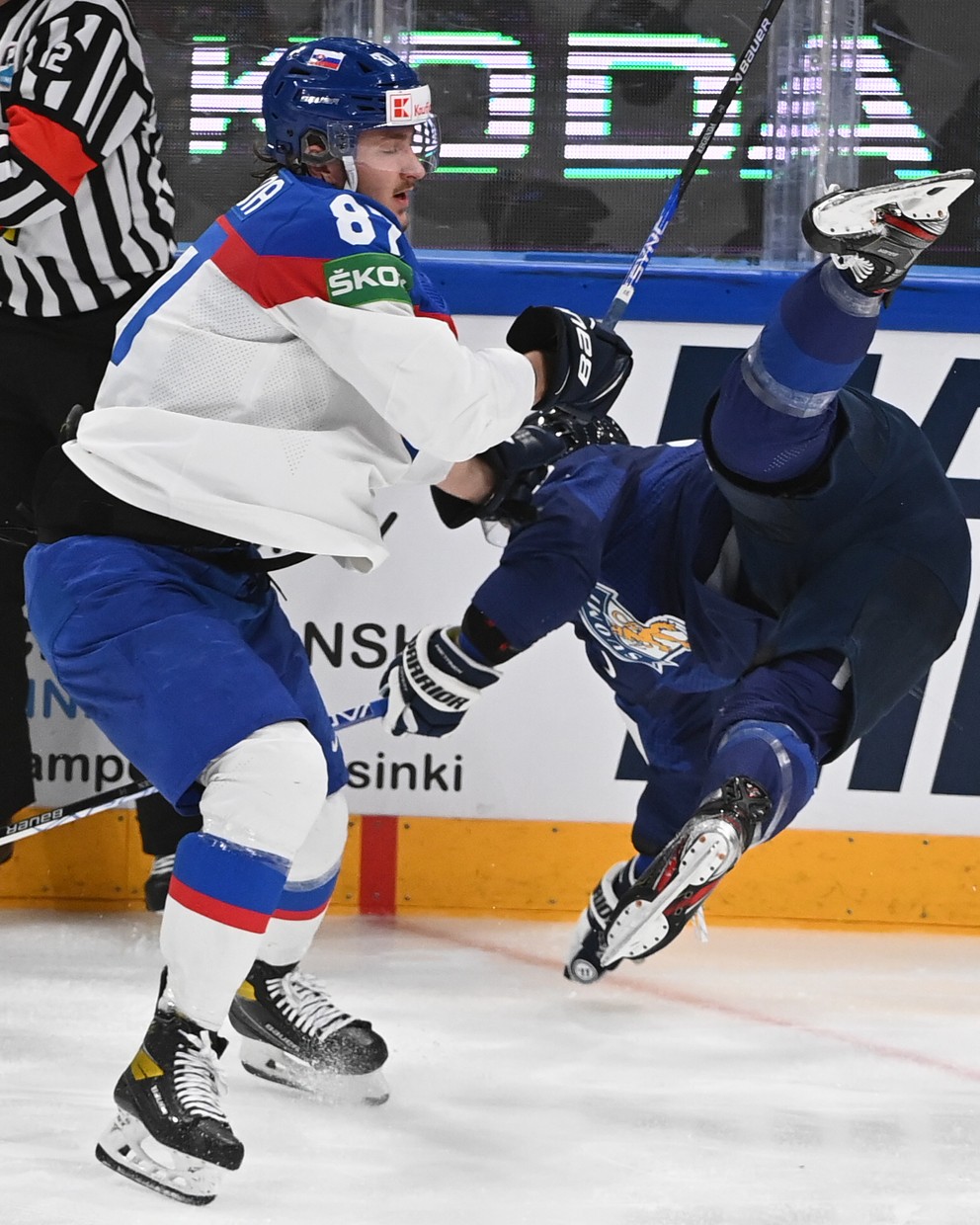 Pavol Regenda v zápase Slovensko - Fínsko vo štvrťfinále MS v hokeji 2022.