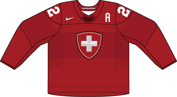 Švajčiarsko na MS v hokeji 2023 - dresy doma. 