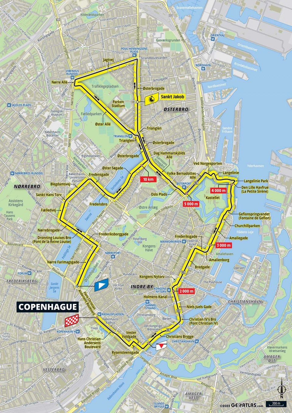 Mapa: 1. etapa na Tour de France 2022.