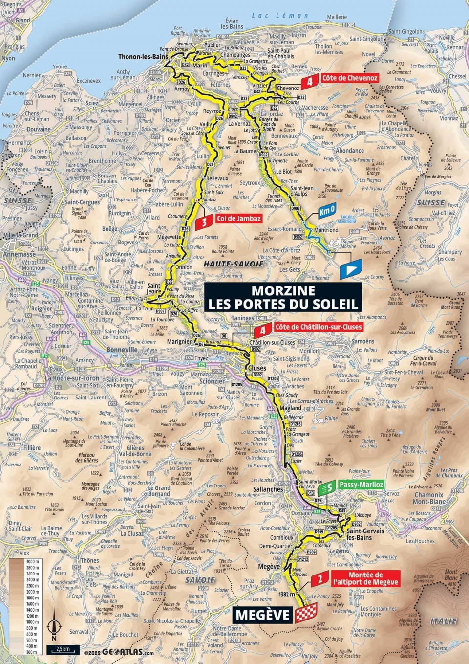 Mapa: 10. etapa na Tour de France 2022.