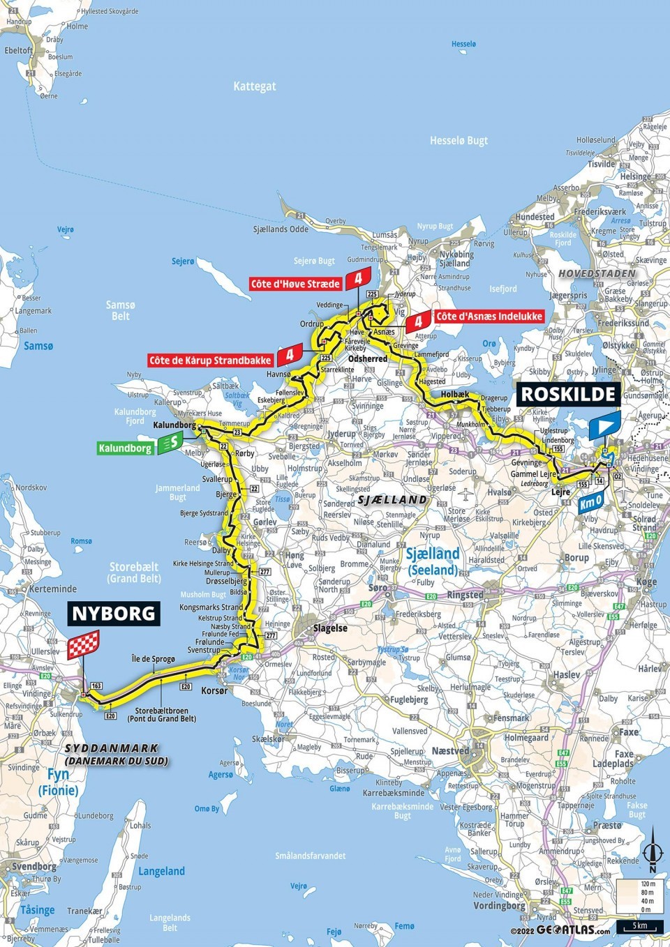 Mapa: 2. etapa na Tour de France 2022.