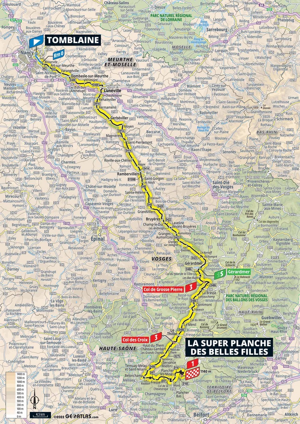 Mapa: 7. etapa na Tour de France 2022.
