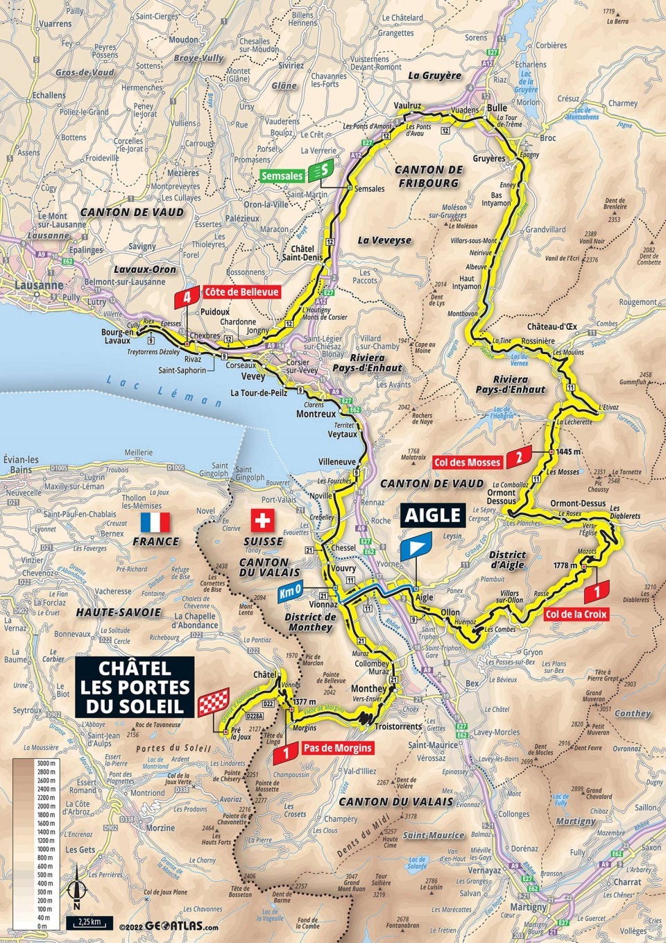 Mapa: 9. etapa na Tour de France 2022.