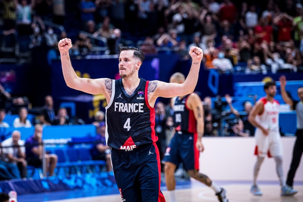 Thomas Heurtel po víťazstve nad Tureckom v osemfinále ME v basketbale 2022.