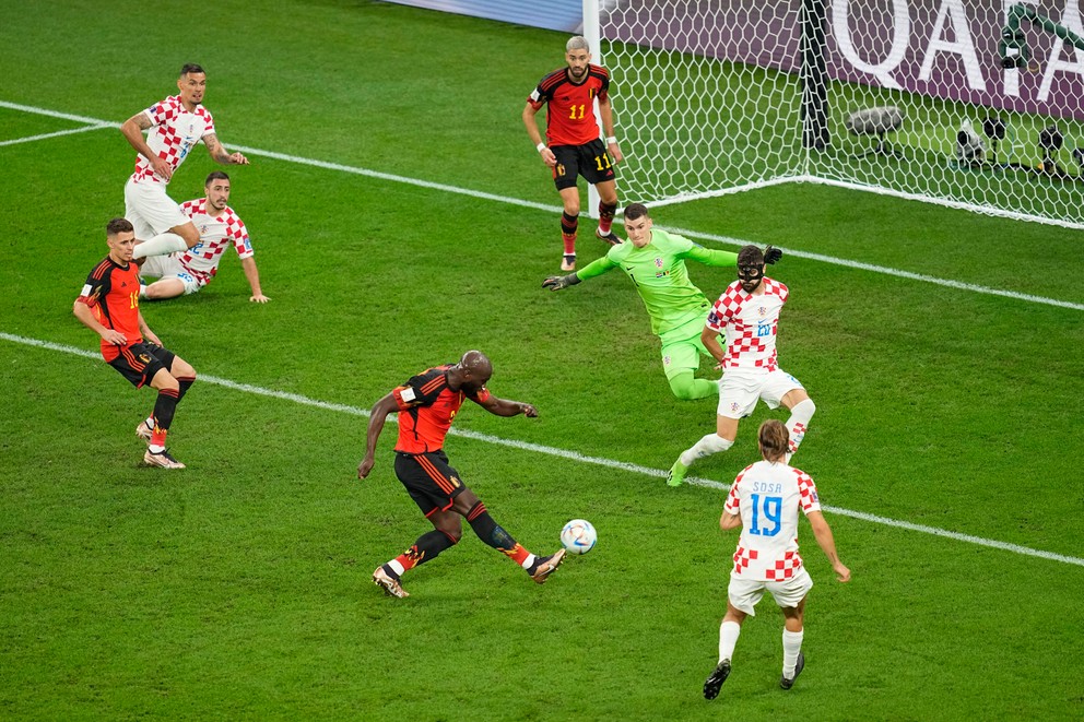 Romelu Lukaku nepremenil veľkú šancu v zápase proti Chorvátsku. 