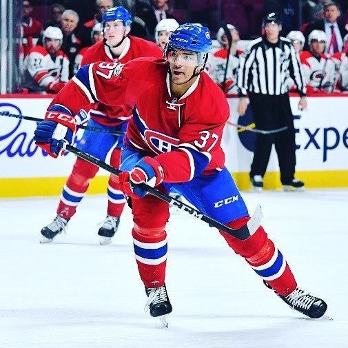 Andreas Martinsen v drese Montrealu Canadiens.
