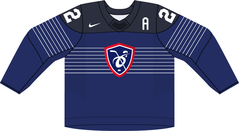 Francúzsko na MS v hokeji 2023 - dresy doma.