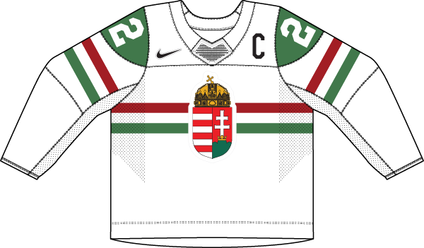Maďarsko na MS v hokeji 2023 - dresy doma.