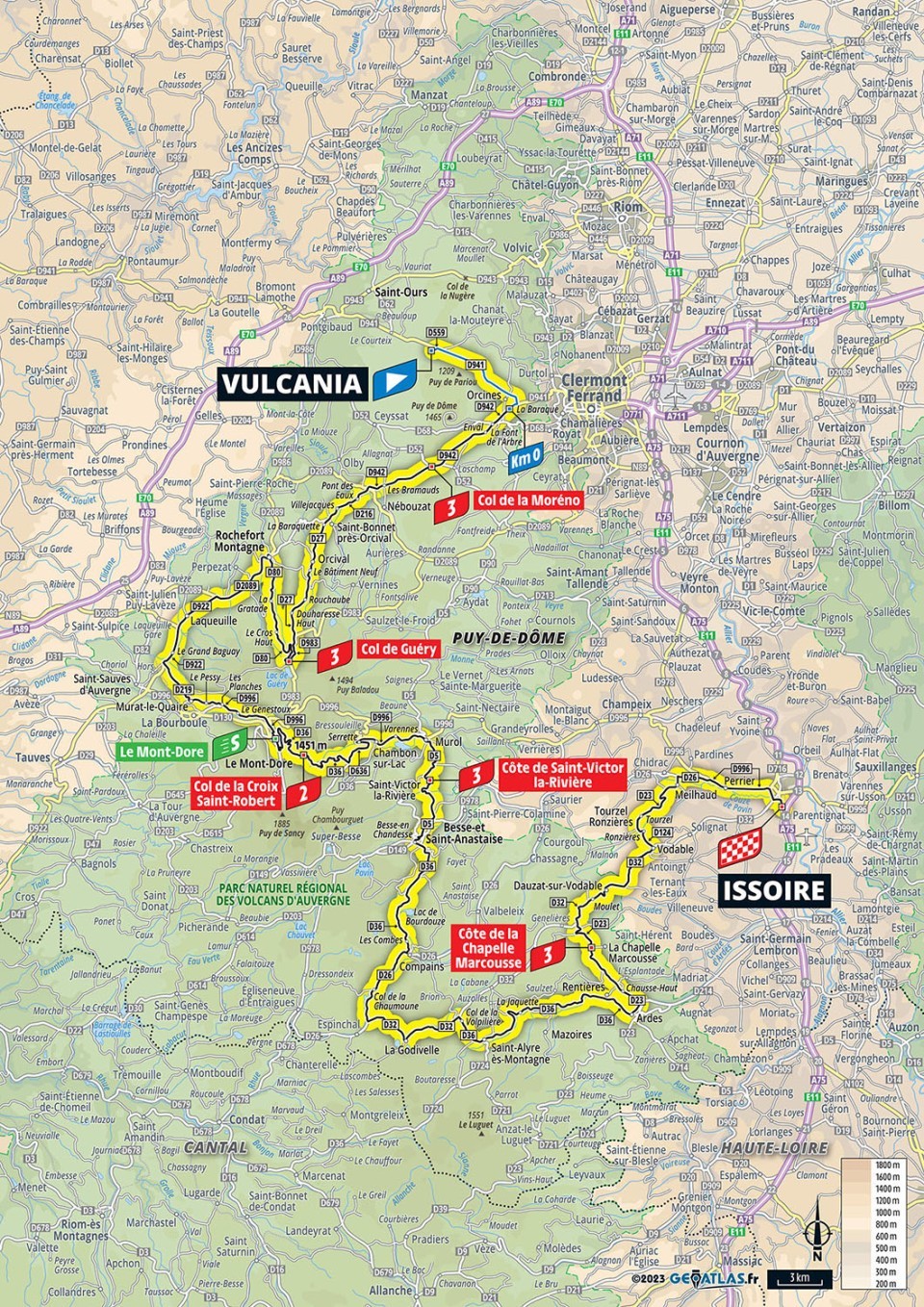 Mapa: 10. etapa na Tour de France 2023.