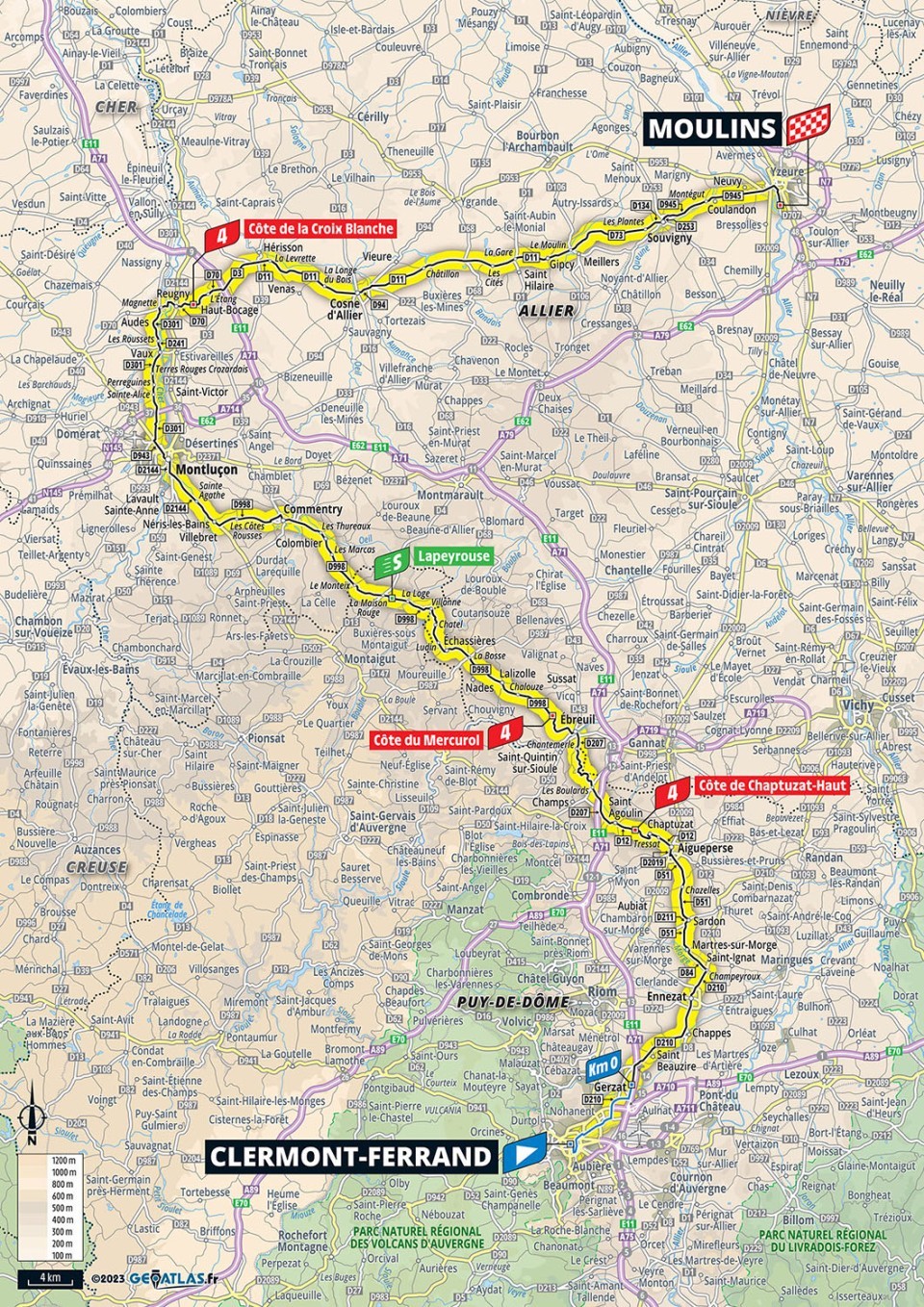 Mapa: 11. etapa na Tour de France 2023.