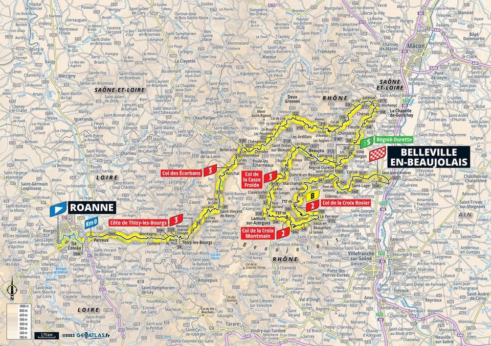 Mapa: 12. etapa na Tour de France 2023.