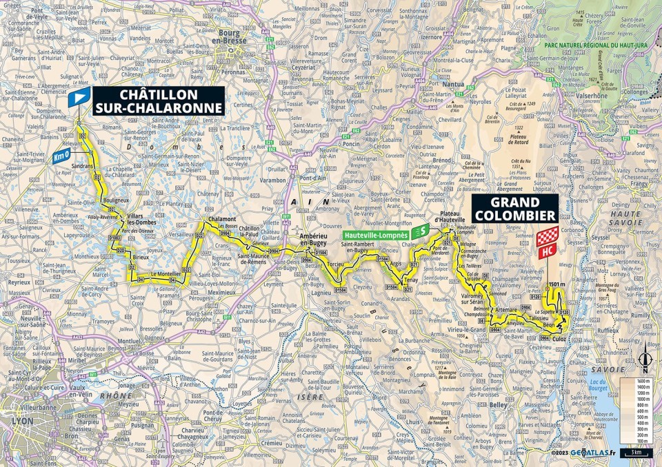 Mapa: 13. etapa na Tour de France 2023.