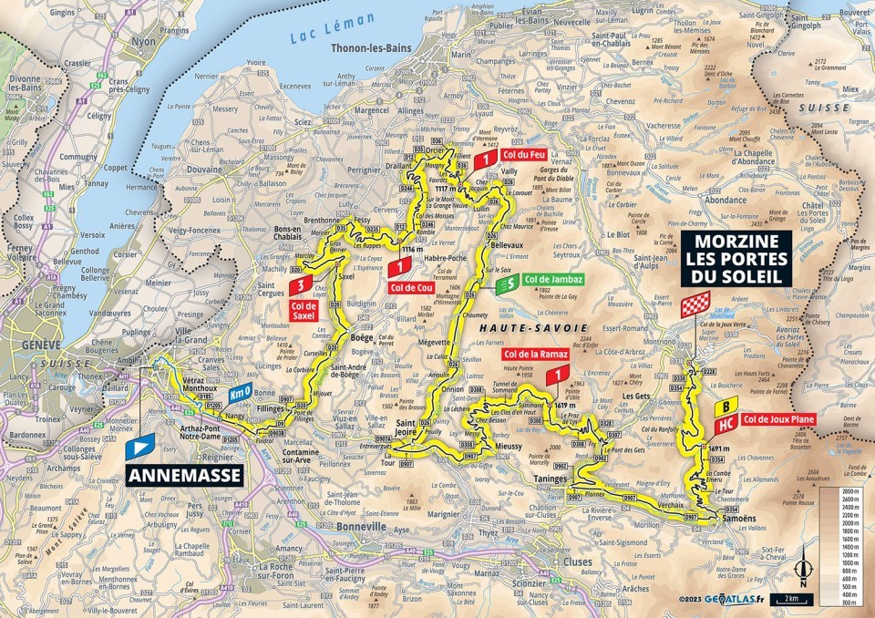 Mapa: 14. etapa na Tour de France 2023.