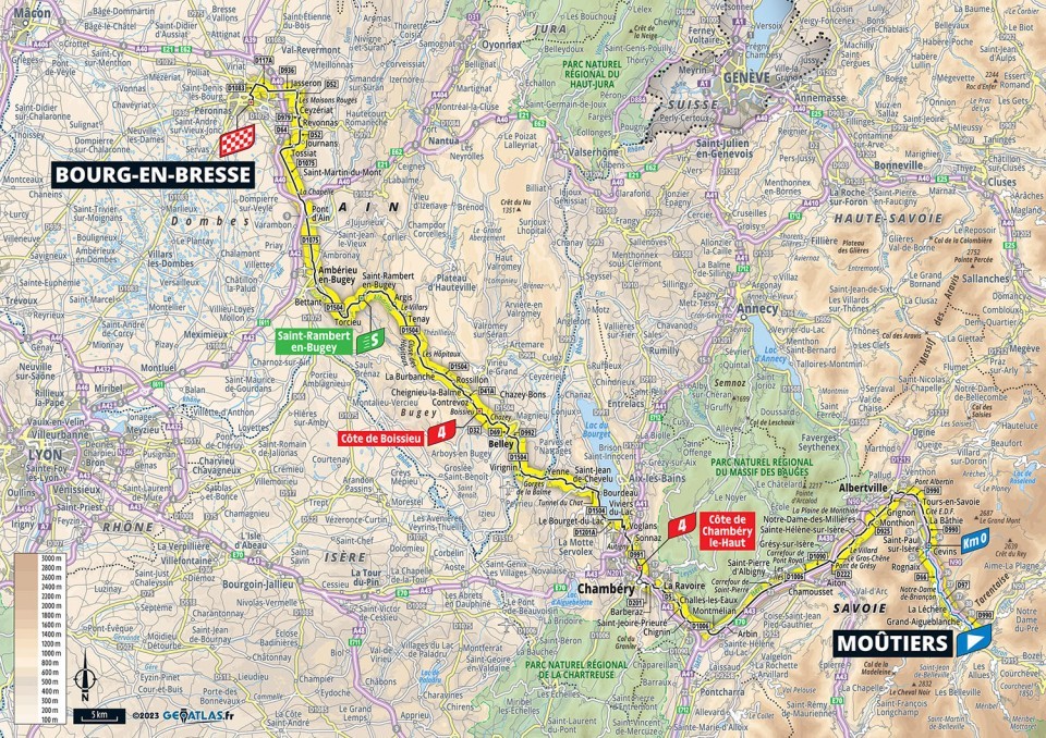 Mapa: 18. etapa na Tour de France 2023.