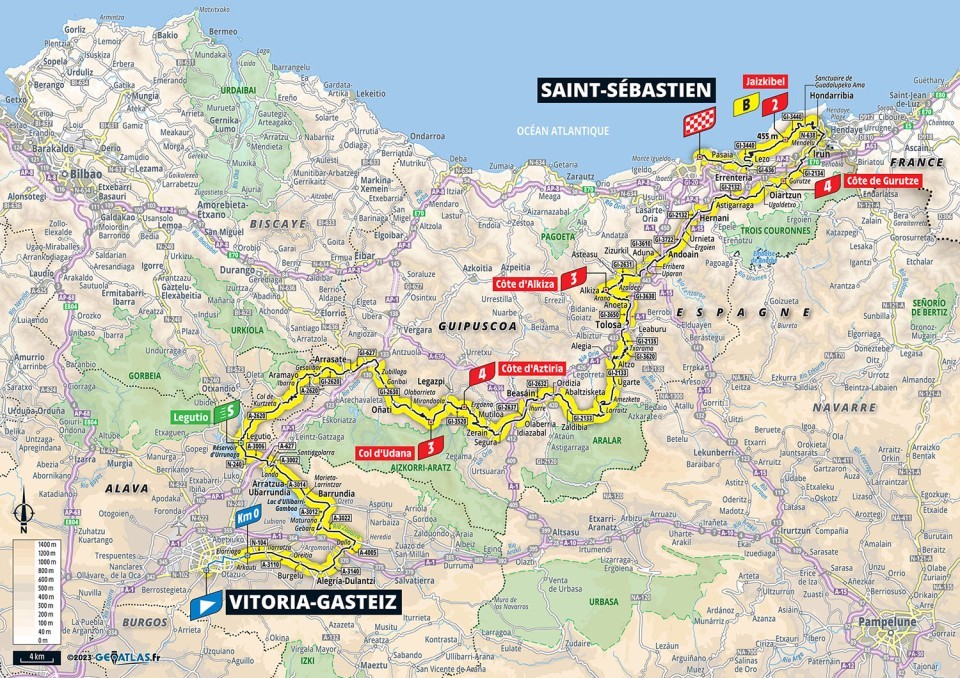 Mapa: 2. etapa na Tour de France 2023.