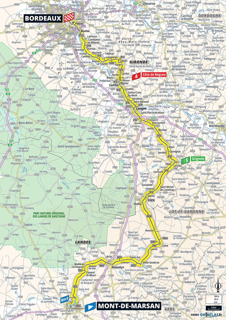 Mapa: 7. etapa na Tour de France 2023.