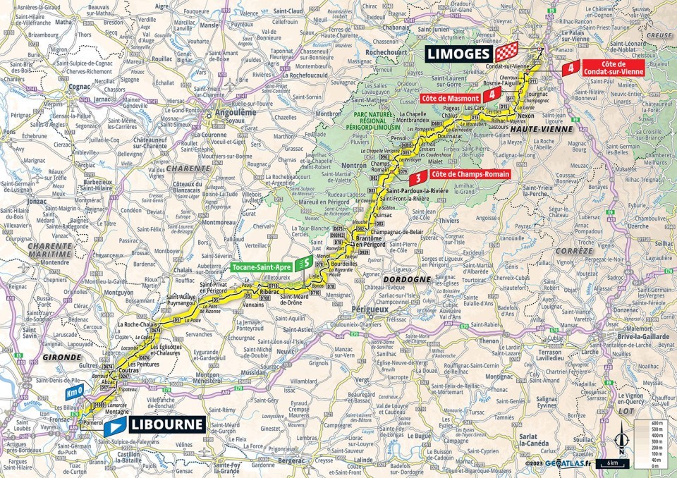 Mapa: 8. etapa na Tour de France 2023.