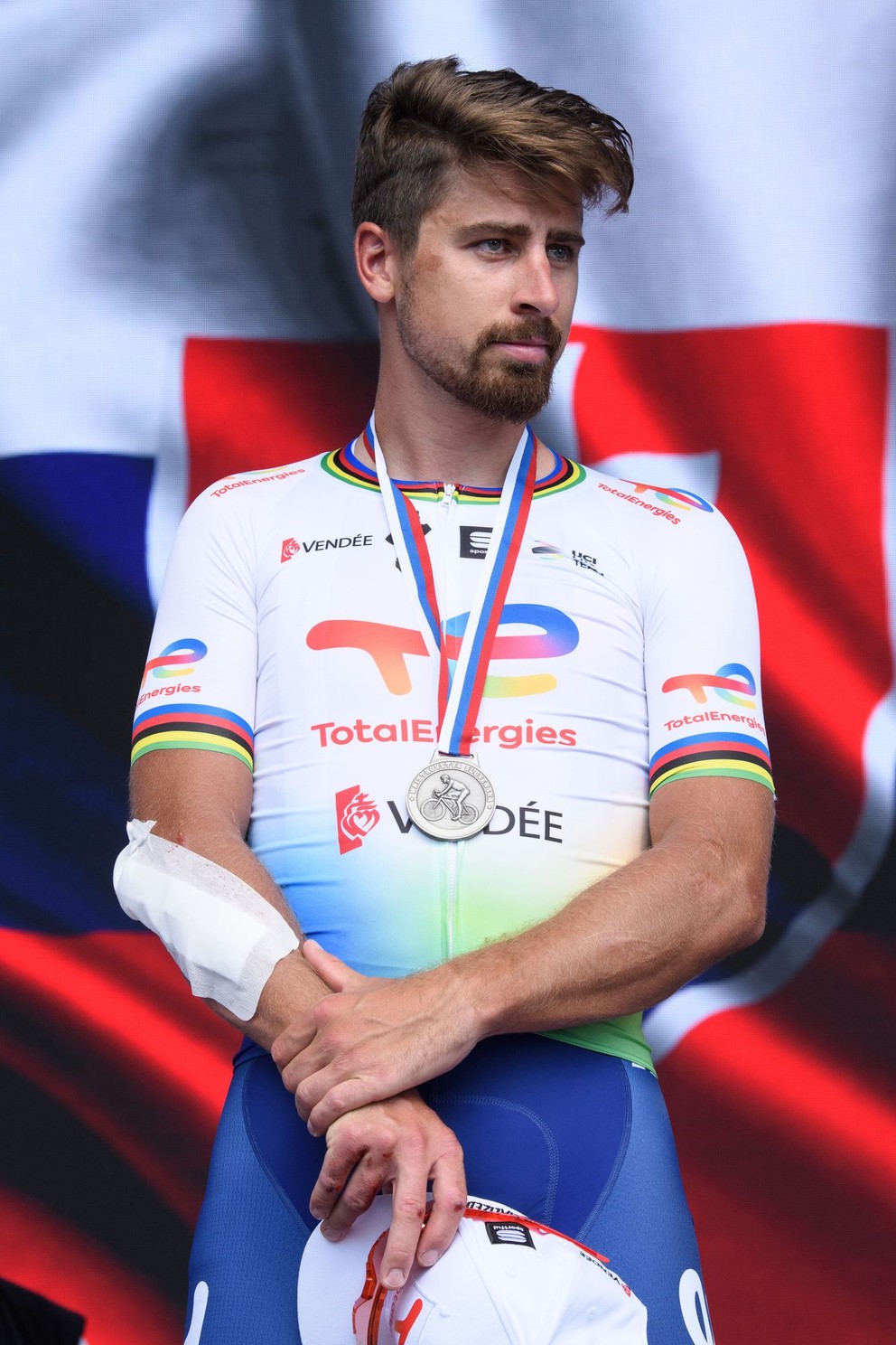 Vicemajster Slovenska Peter Sagan na Majstrovstvách Majstrovstiev Slovenska a Českej republiky v cestnej cyklistike 2023.