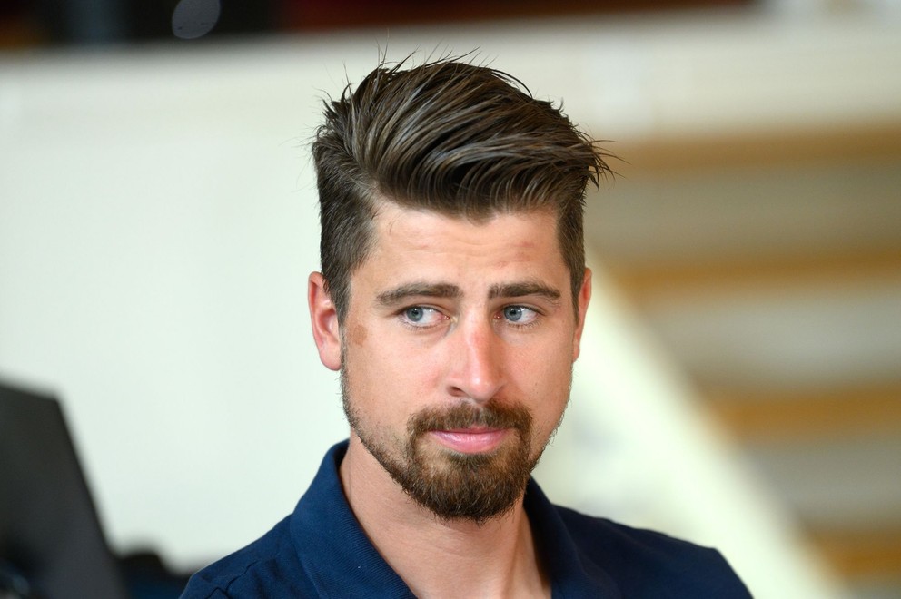 Peter Sagan počas tlačovej konferencie pred pretekmi elite v rámci MSR a ČR 2023.