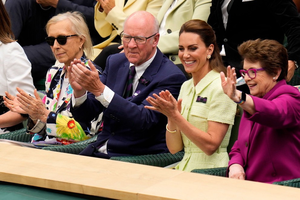 Princezná z Walesu, Kate Middletonová, a Billie Jean Kingová (vpravo).