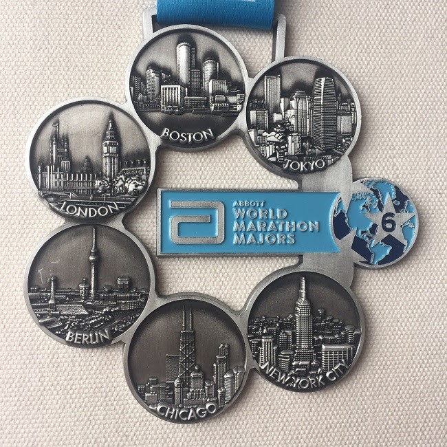Pamätné medaily zo 6 Top maratónov vo svete - Boston, New York, Chicago, Londýn, Berlín a Tokio.