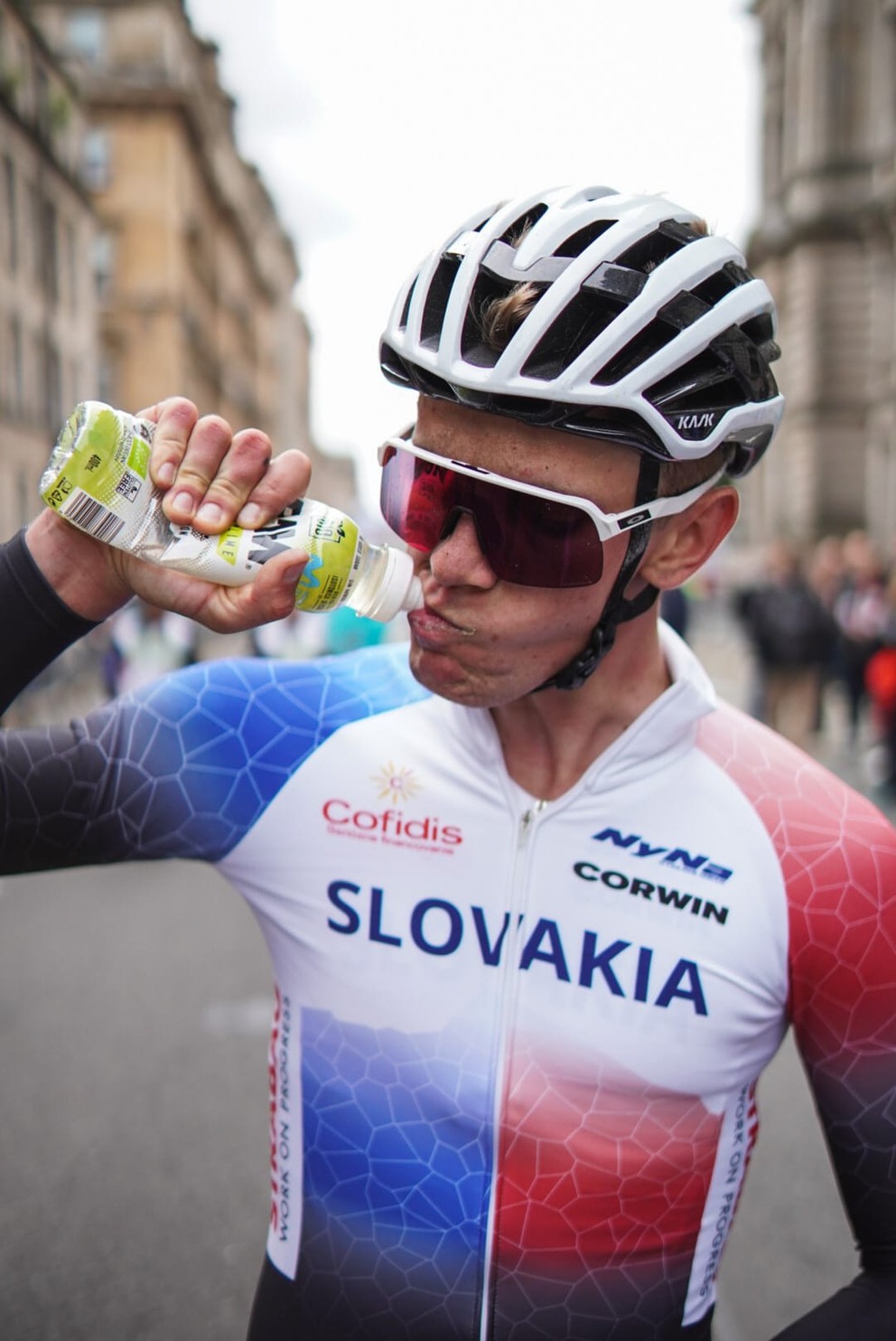 Slovenský juniorsky cyklista Matthias Schwarzbacher na MS v Glasgowe 2023. 