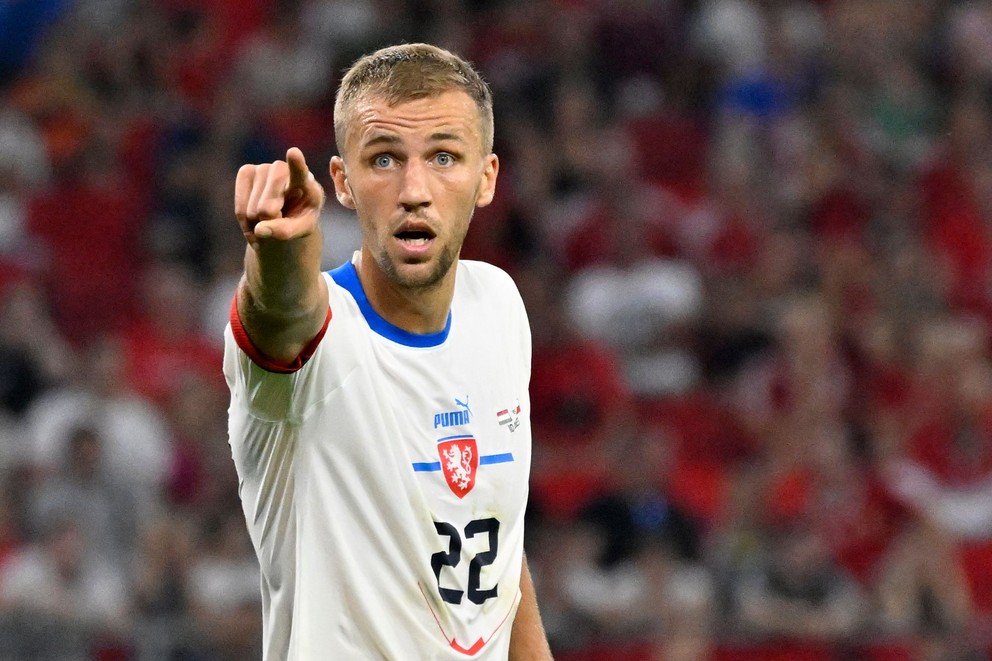 Tomáš Souček v drese reprezentácie.