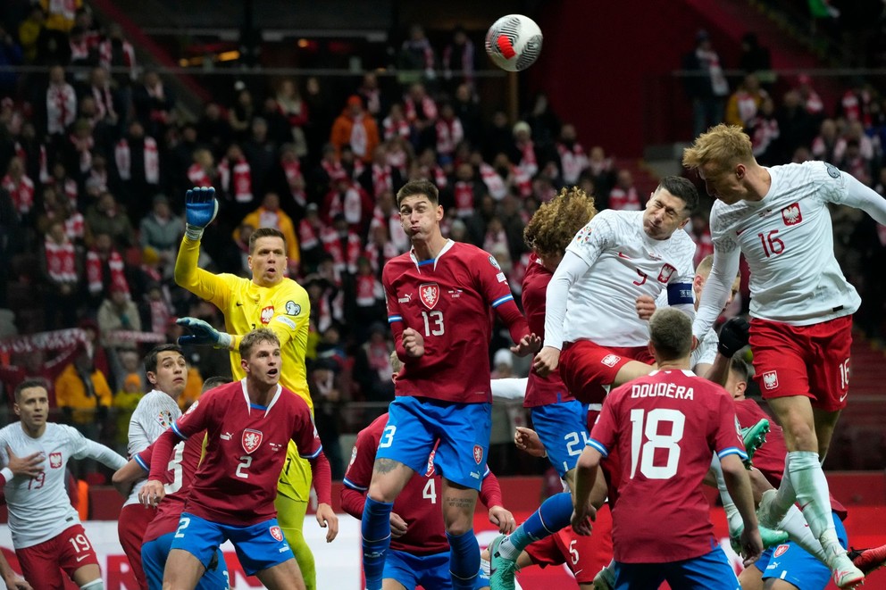 Momentka zo zápasu Poľsko - Česko