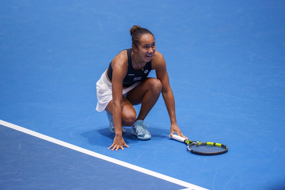 Radosť kanadskej tenistky Leylah Fernandezovej.