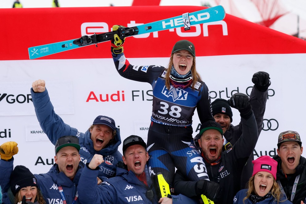 A.J. Hurtová sa teší z 3. miesta v Kranjskej Gore.