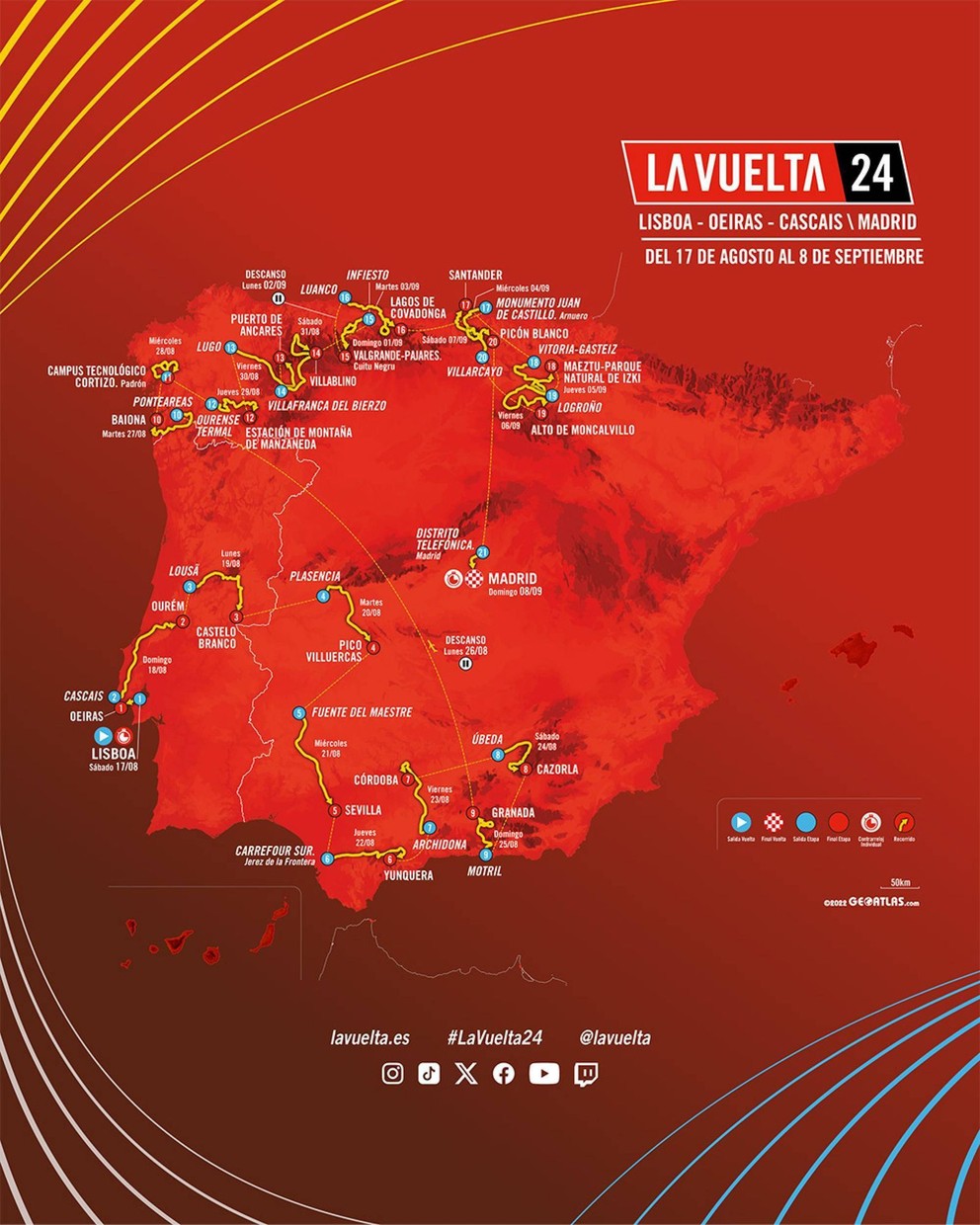 Mapa Vuelta a España 2024.