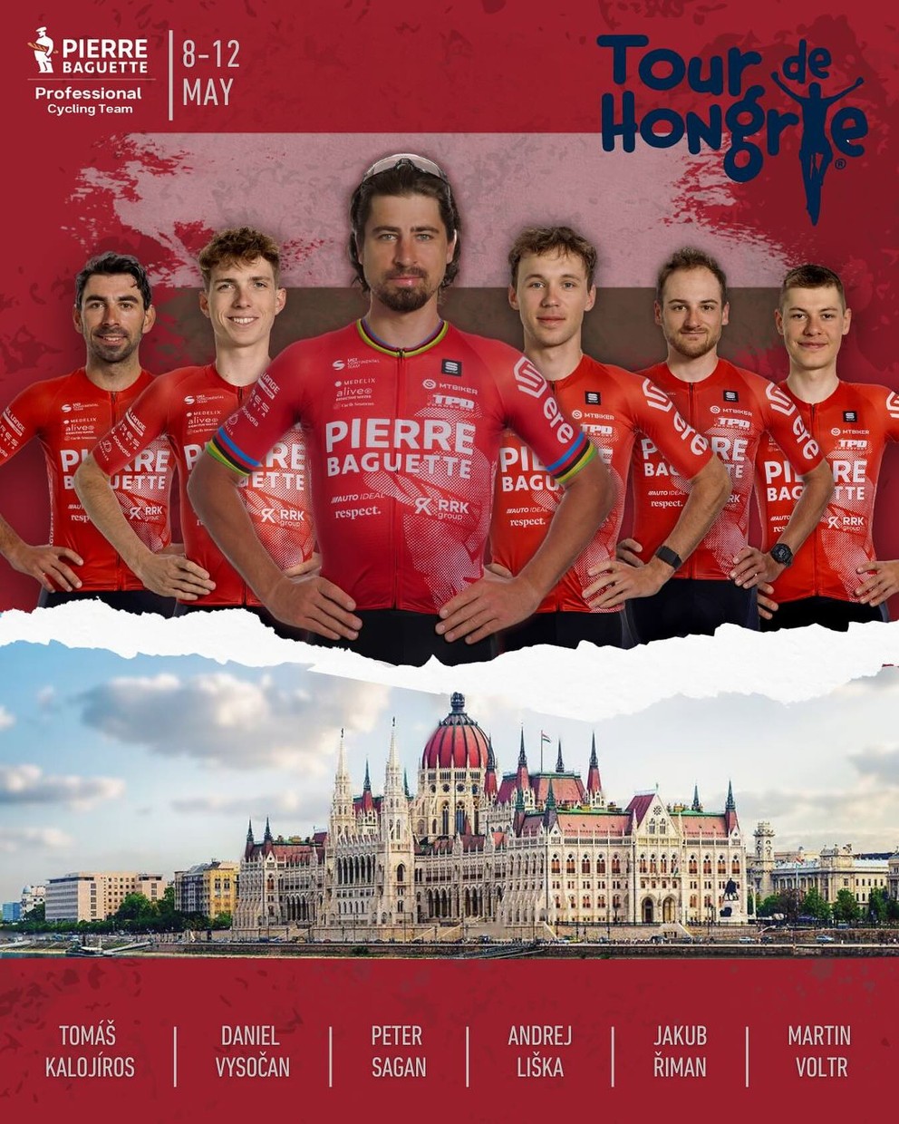 Zostava tímu Pierre Baguette cycling na pretekoch Okolo Maďarska 2024.