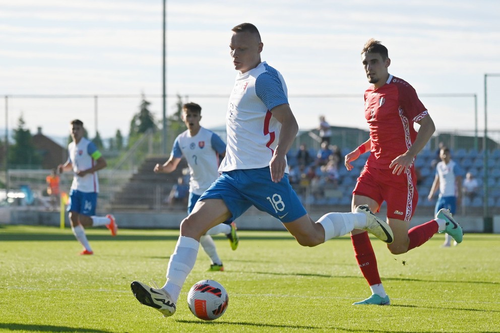 Nino Marcelli v prípravnom futbalovom zápase Slovensko 21 - Moldavsko 21.