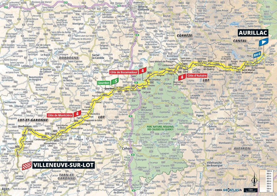 Mapa: 12. etapa na Tour de France 2024.