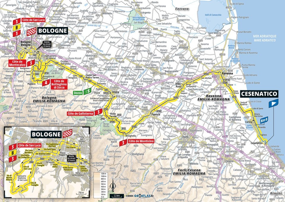 Mapa: 2. etapa na Tour de France 2024.