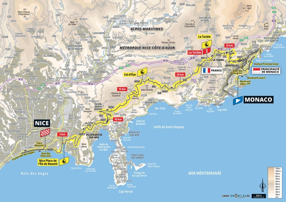 Mapa: 21. etapa na Tour de France 2024.