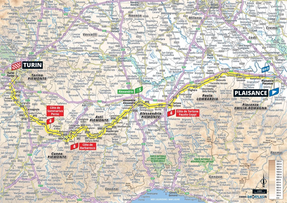 Mapa: 3. etapa na Tour de France 2024.