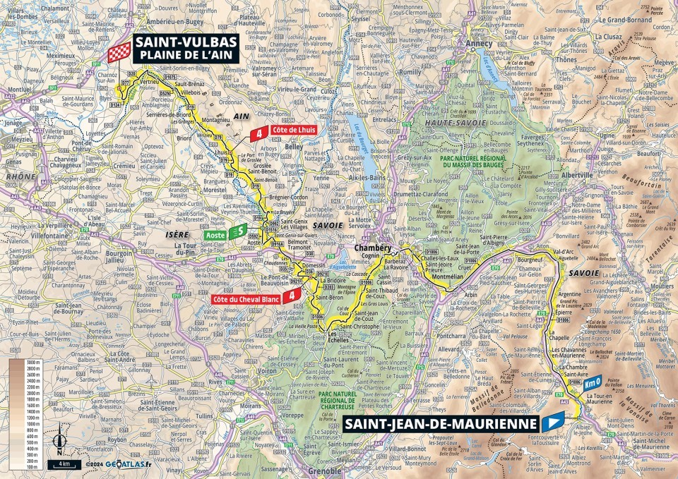 Mapa: 5. etapa na Tour de France 2024.