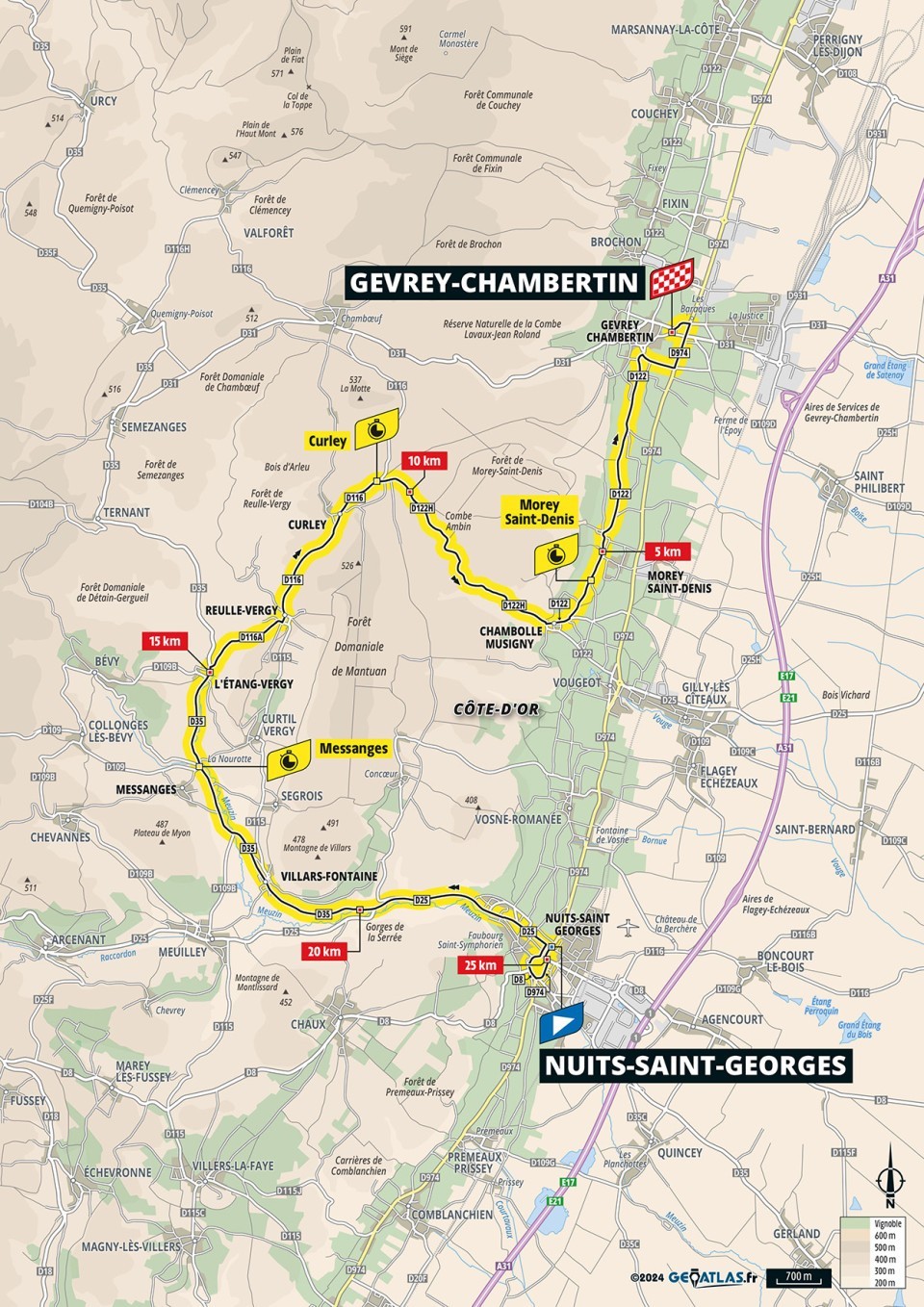 Mapa: 7. etapa na Tour de France 2024.