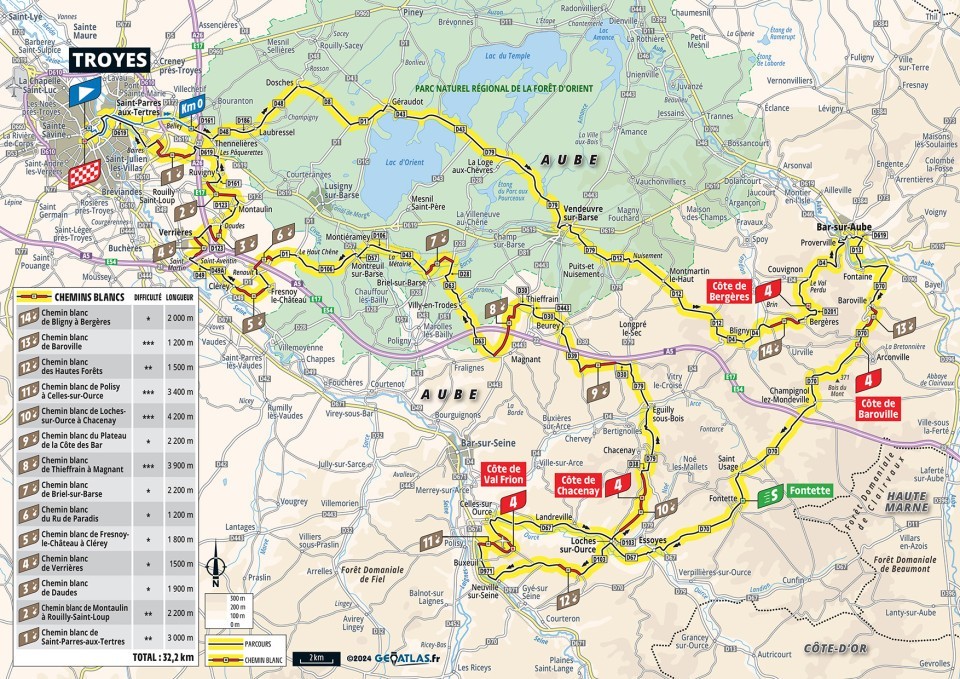 Mapa: 9. etapa na Tour de France 2024.