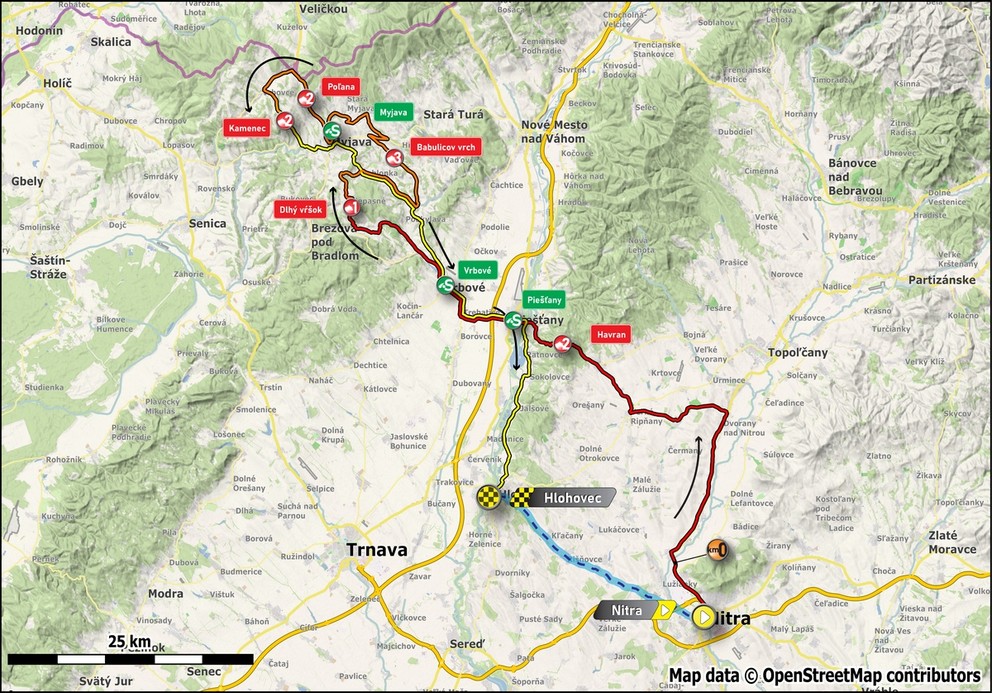Mapa: 2. etapa na Okolo Slovenska 2024.