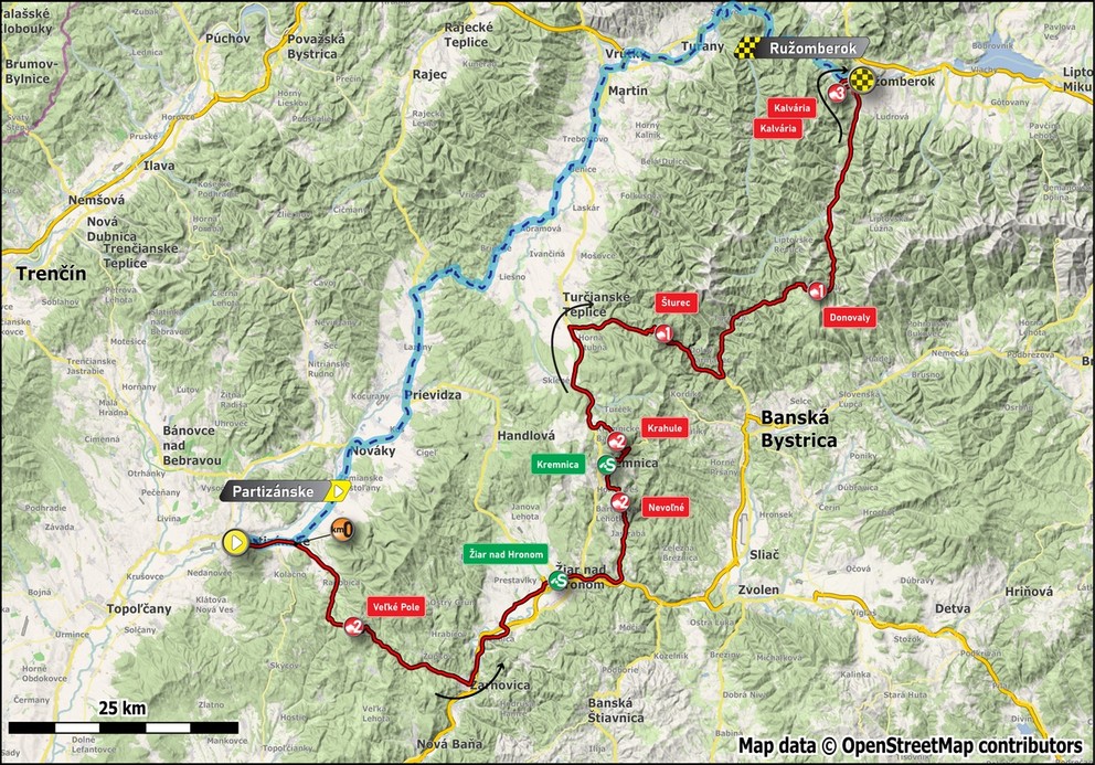 Mapa: 4. etapa na Okolo Slovenska 2024.