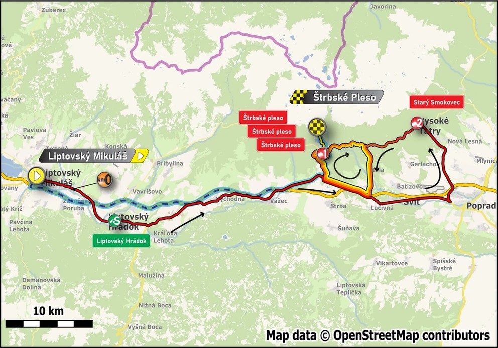 Mapa: 5. etapa na Okolo Slovenska 2024.